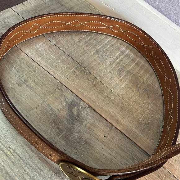 VTG Colt Firearms Buckle Signed solid brass with leather belt - men’s - Picture 5 of 12